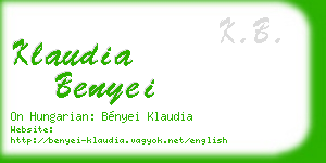 klaudia benyei business card