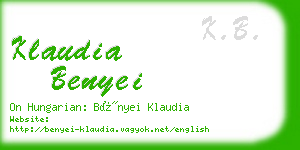 klaudia benyei business card